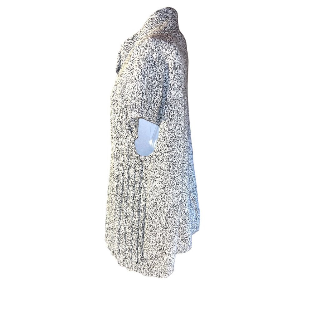 Izod Open Cardigan Sweater Black White Knit Cap Sleeve Women Size 2X - Picture 5 of 7